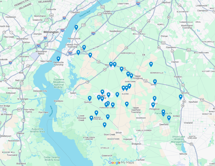Lakes of Salem County Google Maps Screenshot of all the locations of Lakes and.or Ponds in Salem County NJ Lakes of Salem County Google Maps Screenshot of all the locations of Lakes and Ponds in Salem County NJ
