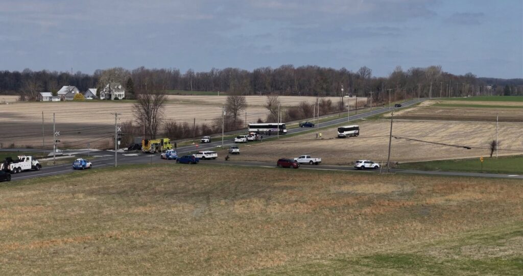 Far away view of the accident on March 21, 2026 on Swedesboro Rd. and Point Airy Road in Pilesgrove Twp.