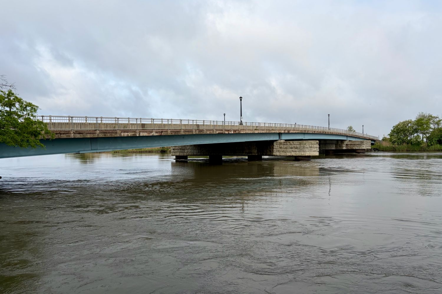 The Veterans of Salem County Memorial Bridge as viewed from Salem.