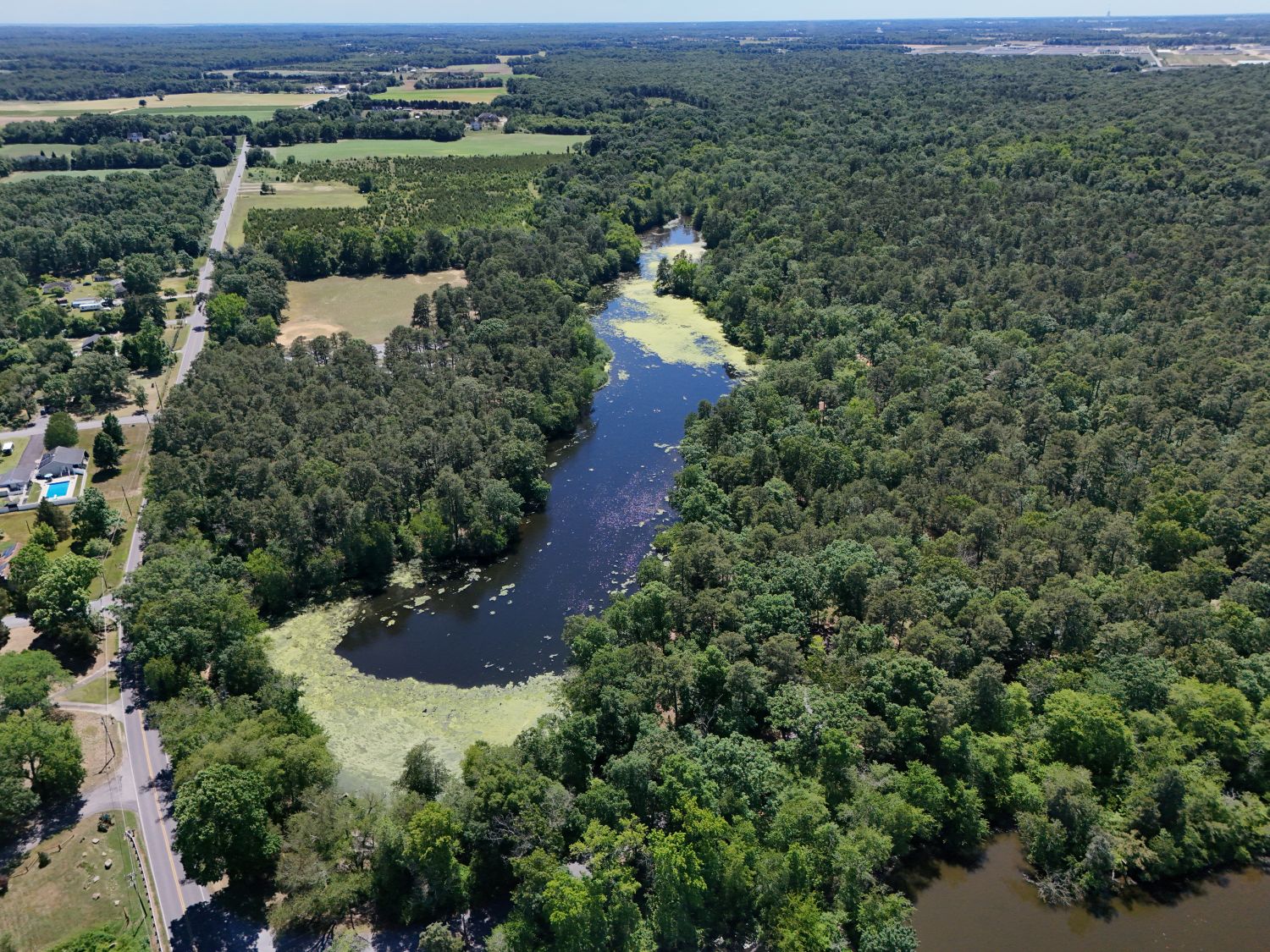 Thunder Gust Lake from above the boat ramp entrance