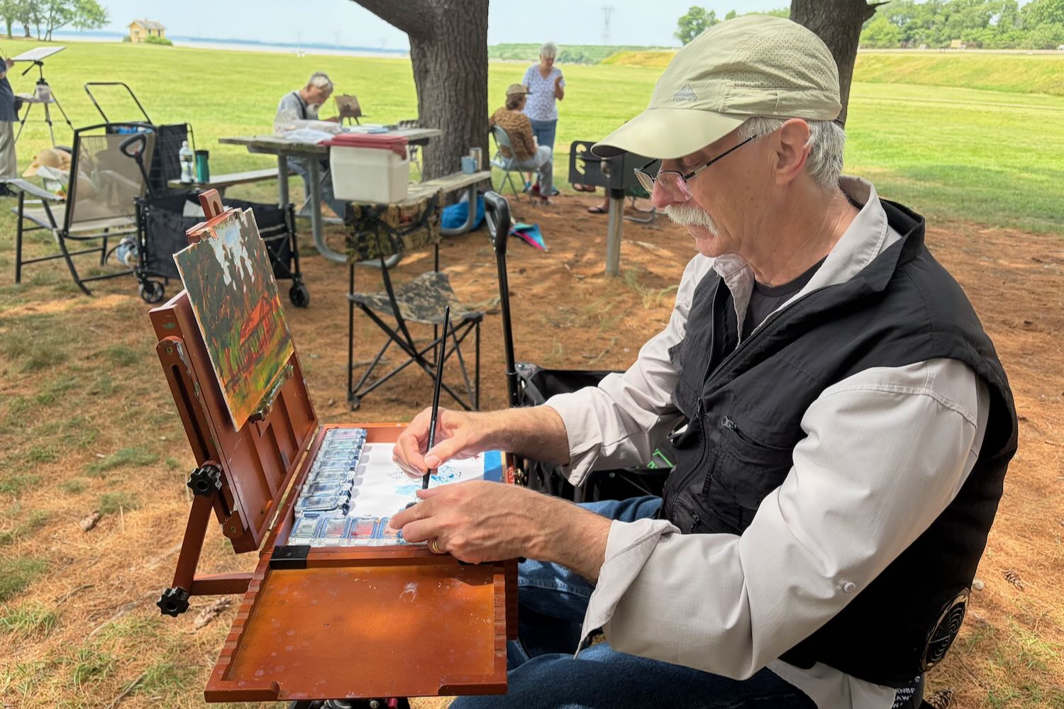 David Dorrell at a recent plein air event at Fort Mott in Pennsville