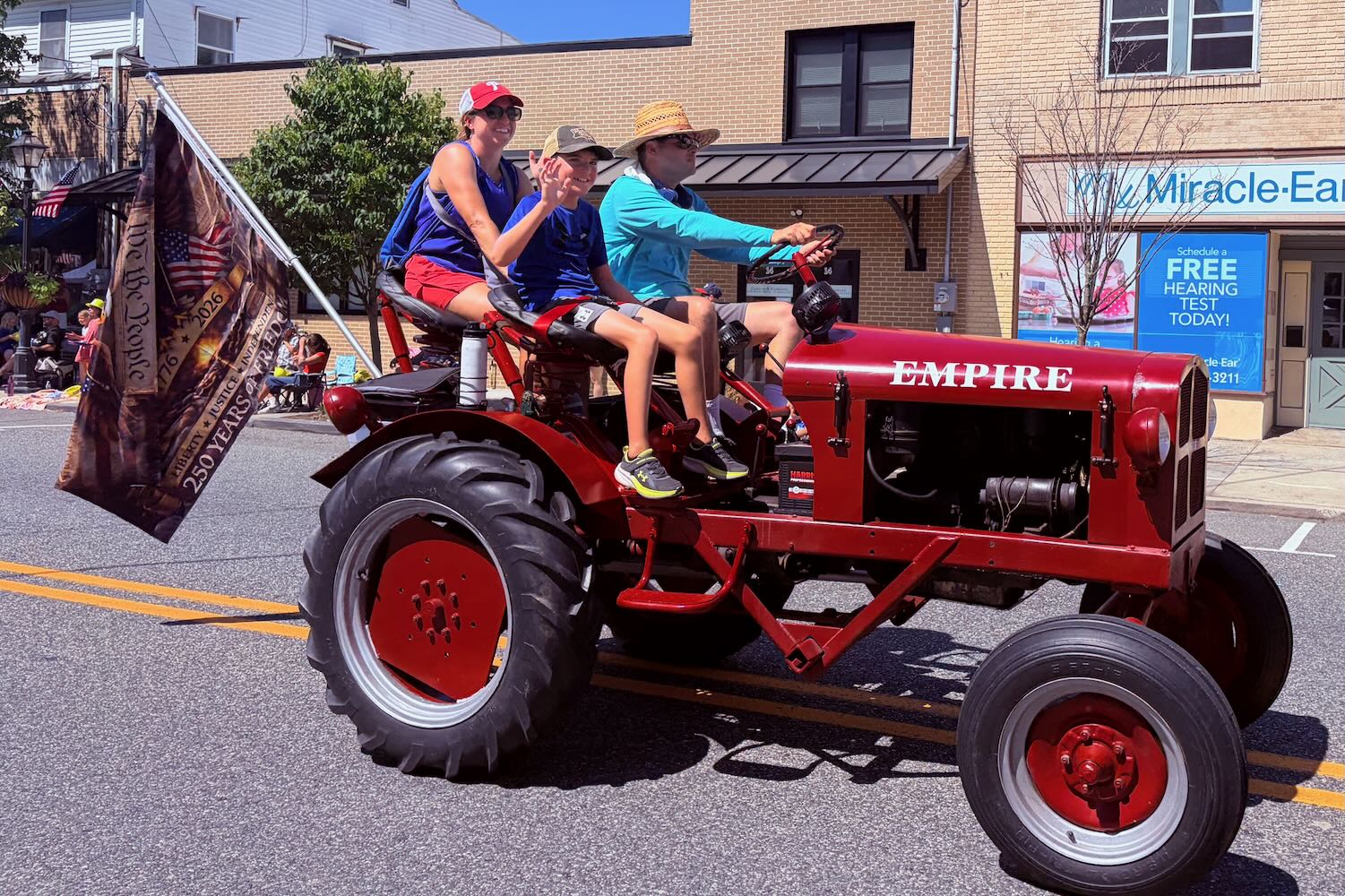Tractor participating in the Fourth of July Parade