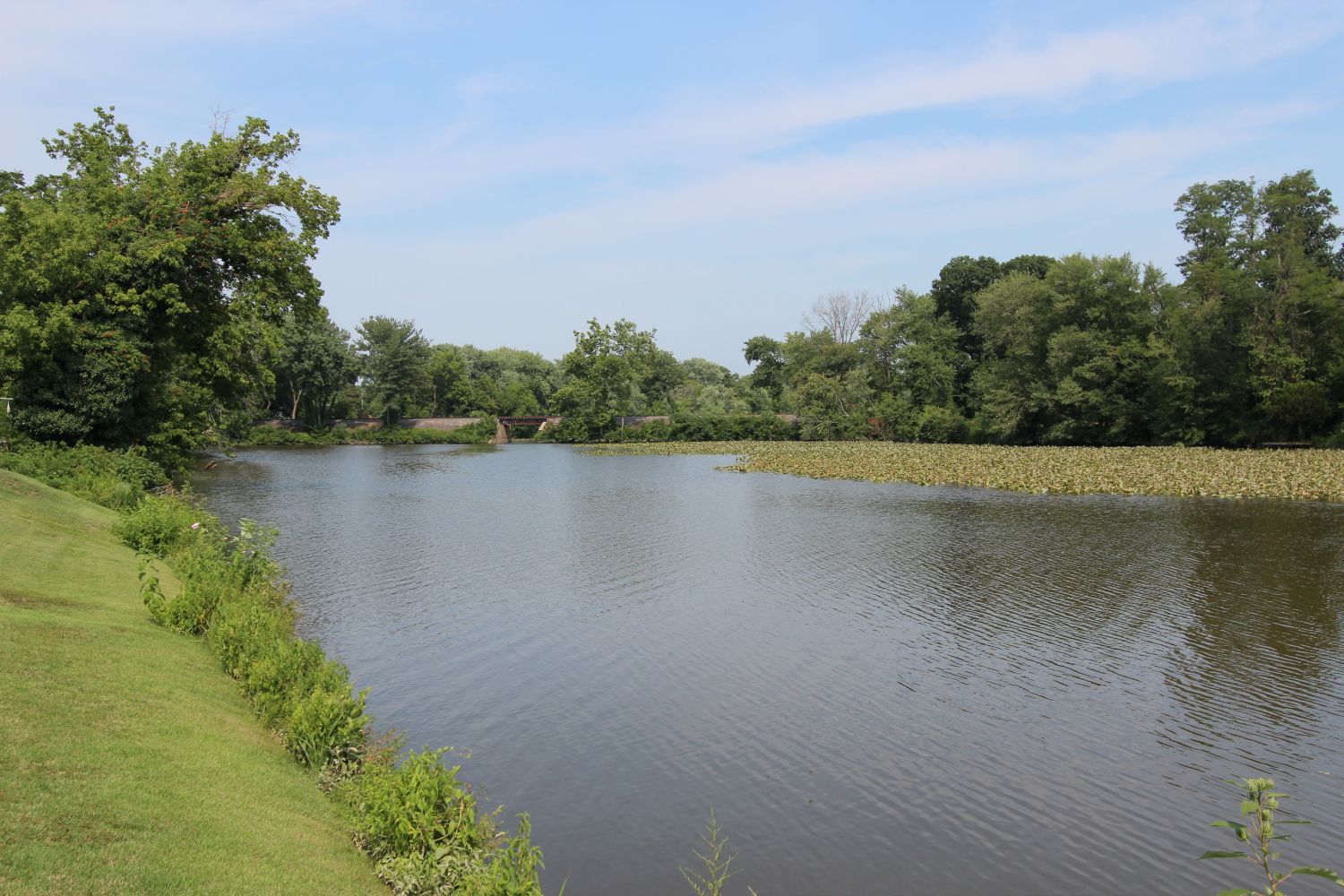 Middle Section of the Lake with the Railroad crossing in the distant left