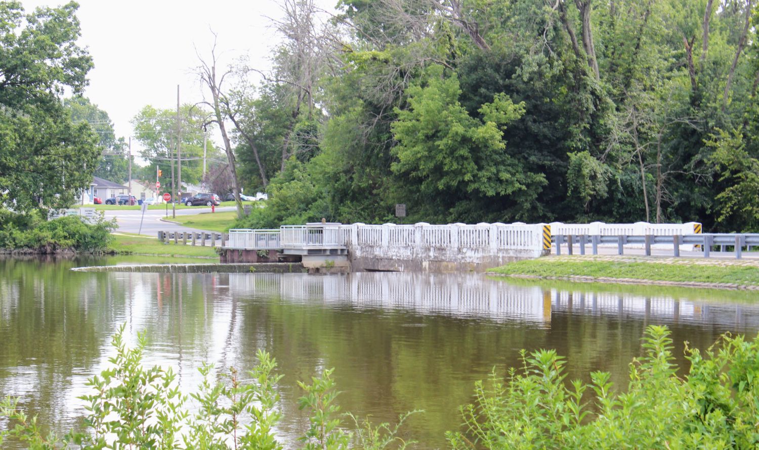 U-Shaped Spillway, earthen dam, and Bridge designed by the county's first professional engineer, Howard B. Keasby in 1921 and built in 1922