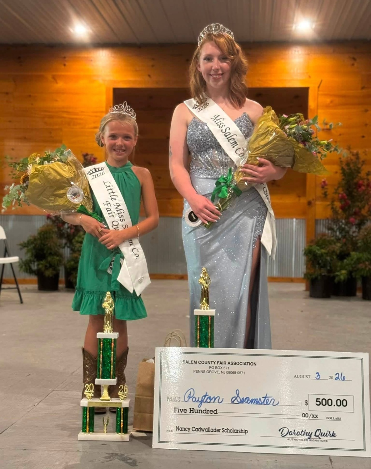 Little Miss Teen Fair Queen Millie Morlino (left) and Fair Queen Payton Seamster (right)