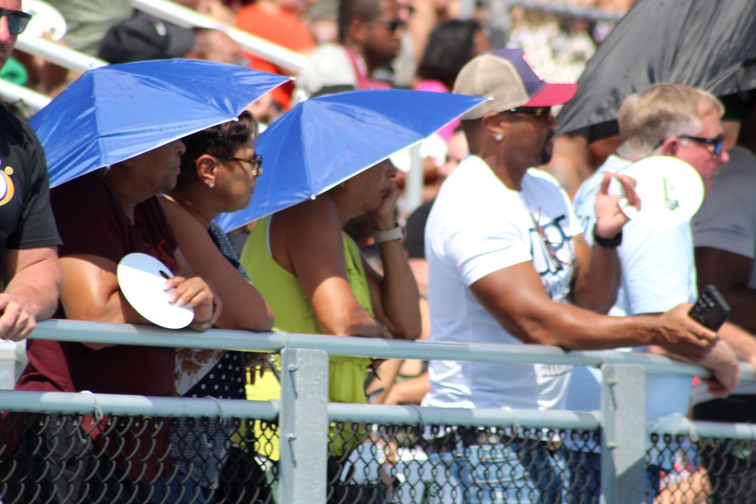 Fans with looks of concern