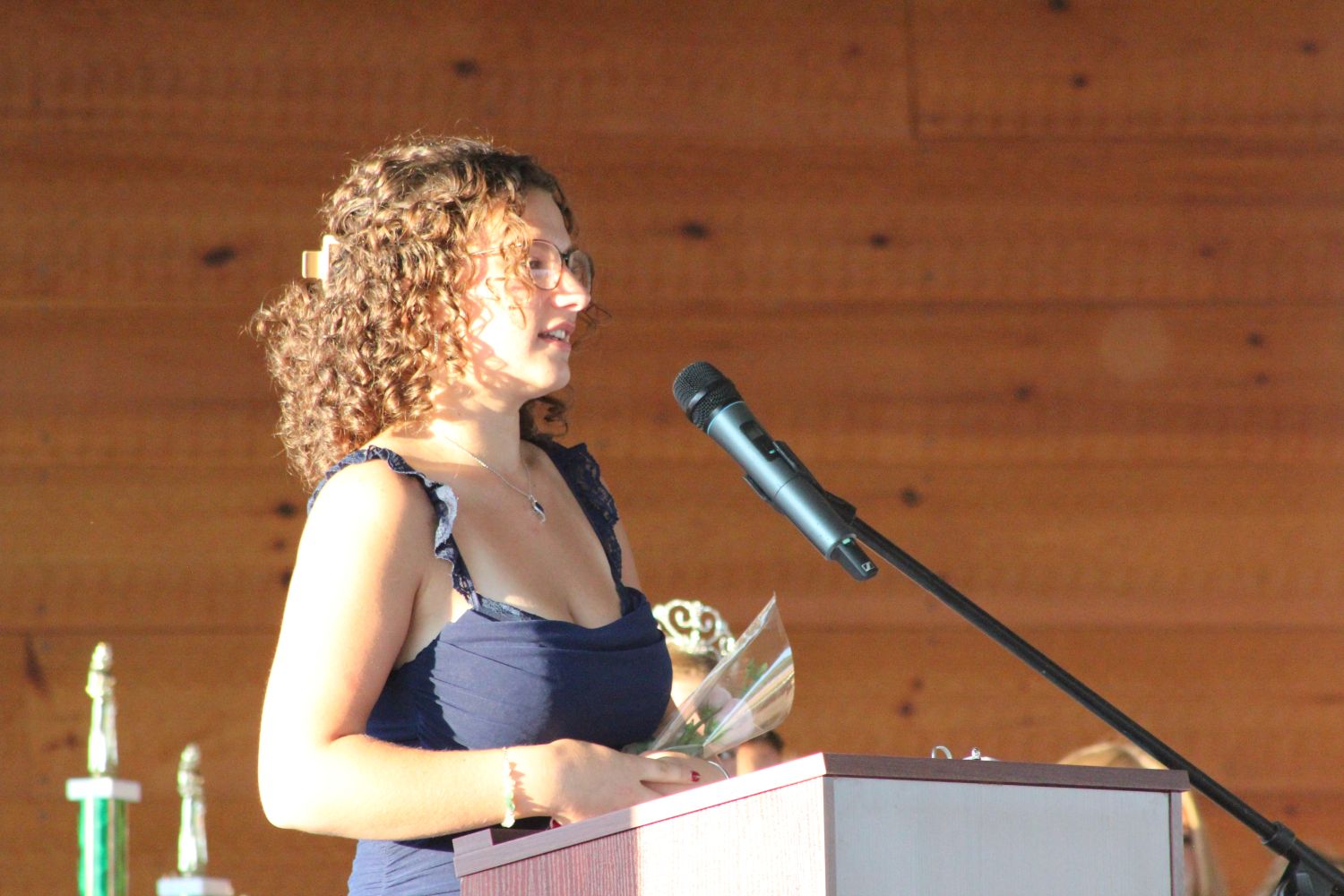 Gabriella String answers a question during the queen competition