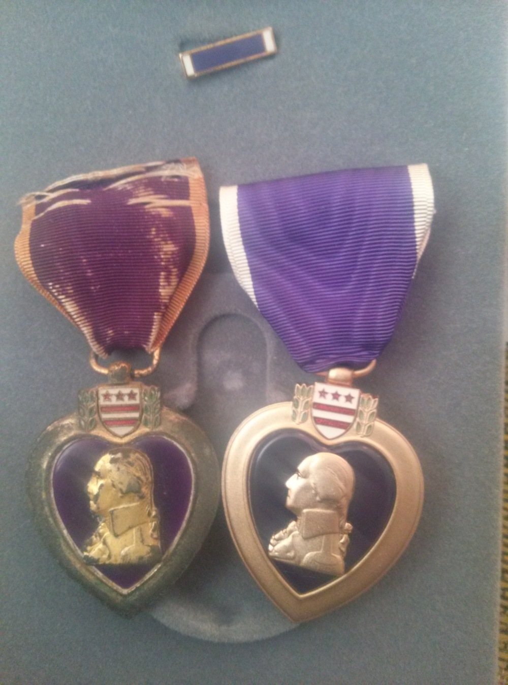 Admiral Nimitz Purple Heart (Left) & new one (right)