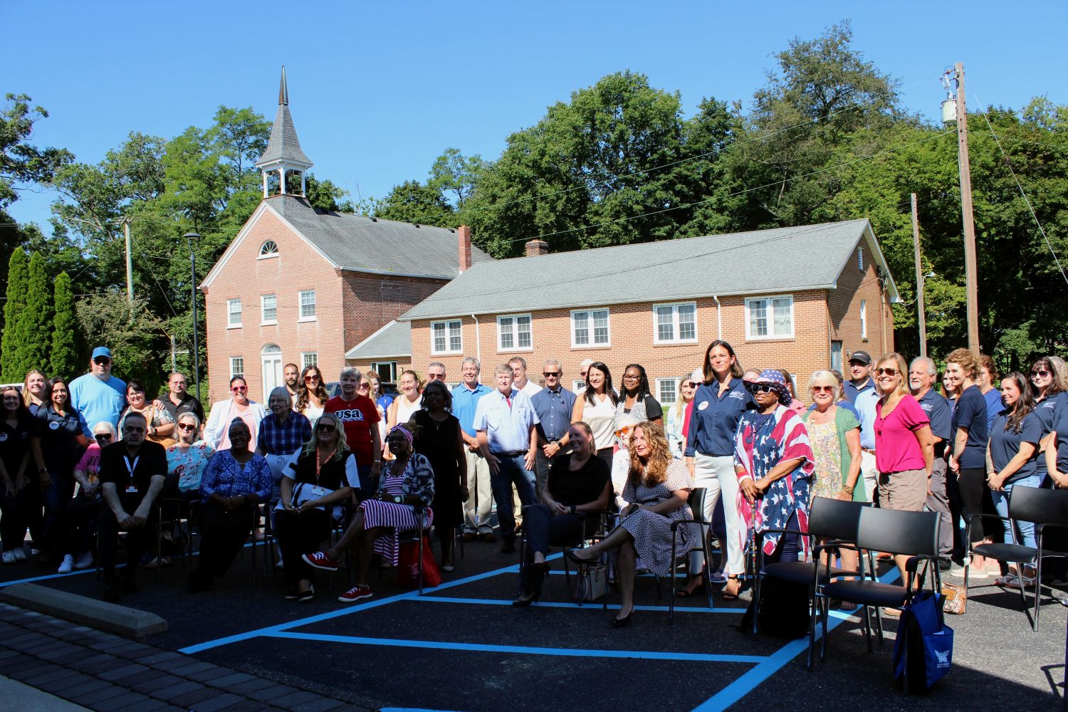 Folks who gathered to attend the event outside