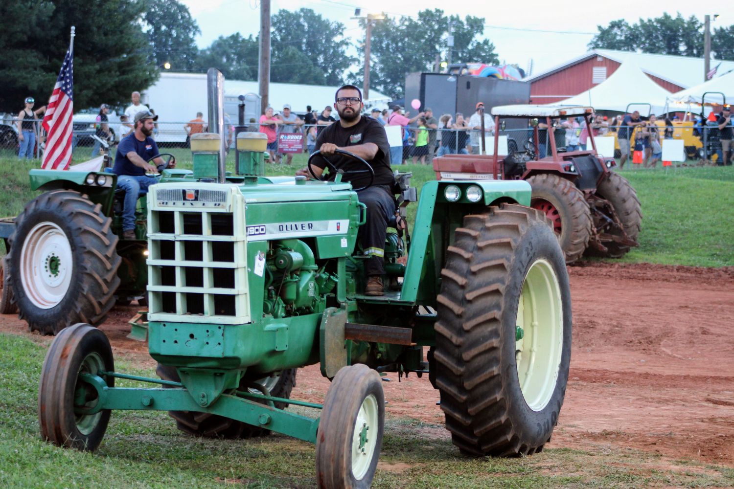 Tractor comes out after tractor pull