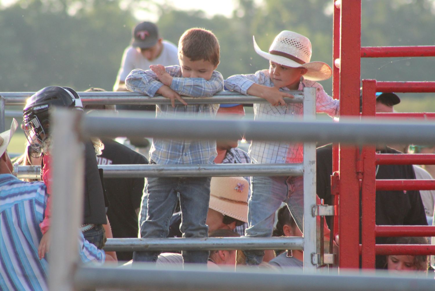Young Cowboys checking out their competition