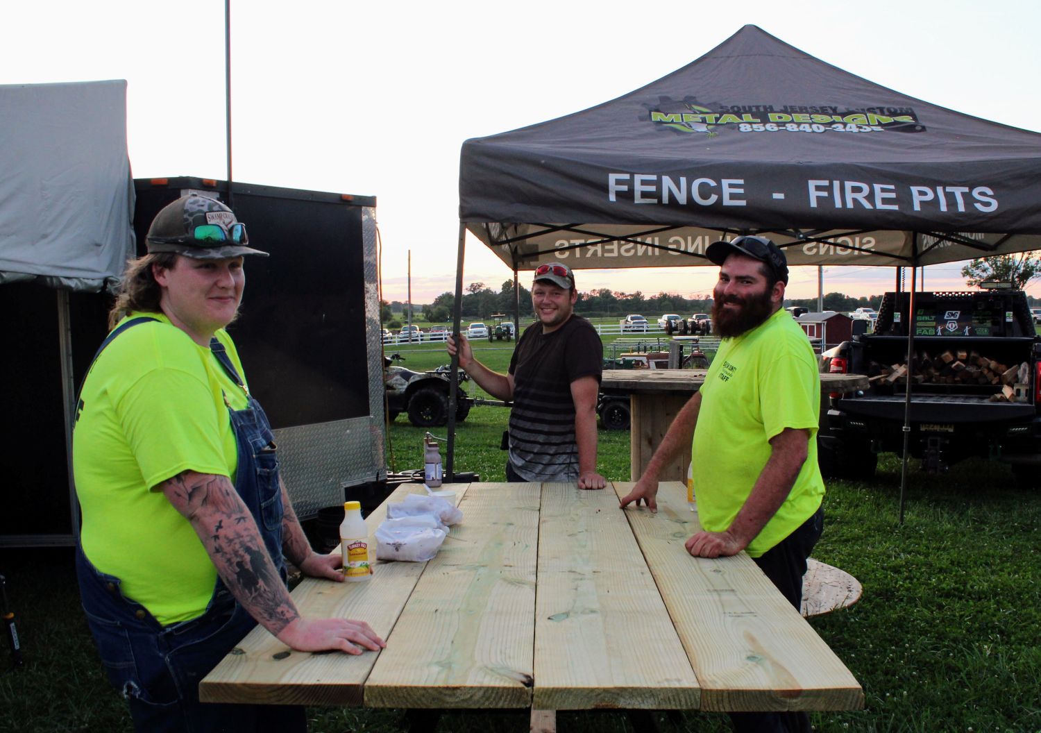 Young Guys hanging out at the picnic table on thursday night