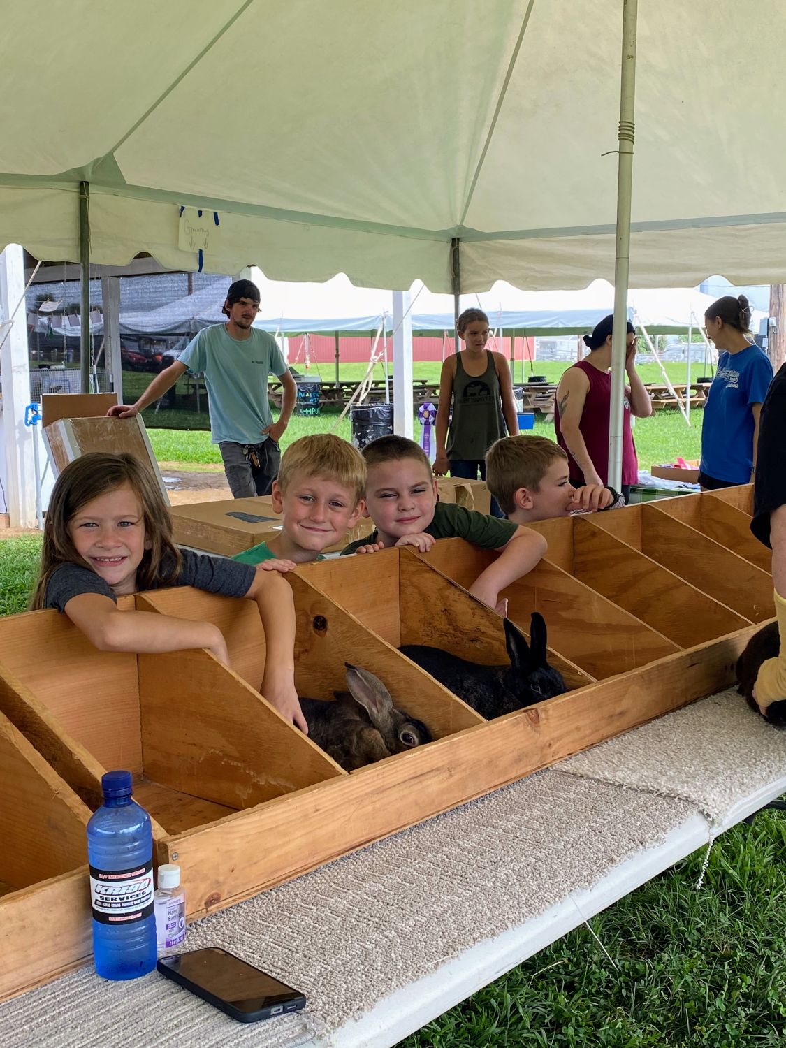 Youngsters at the Thumpers Tent