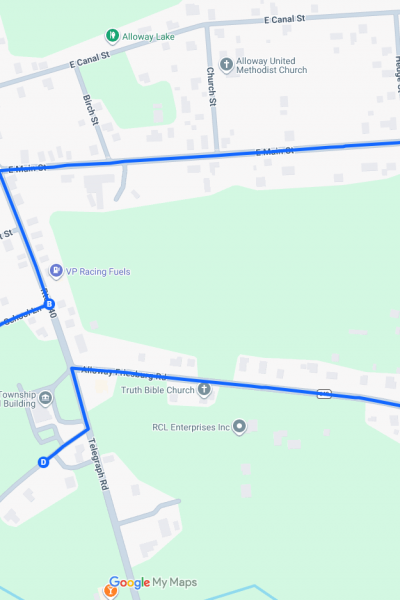 2026 Alloway Halloween Parade Route