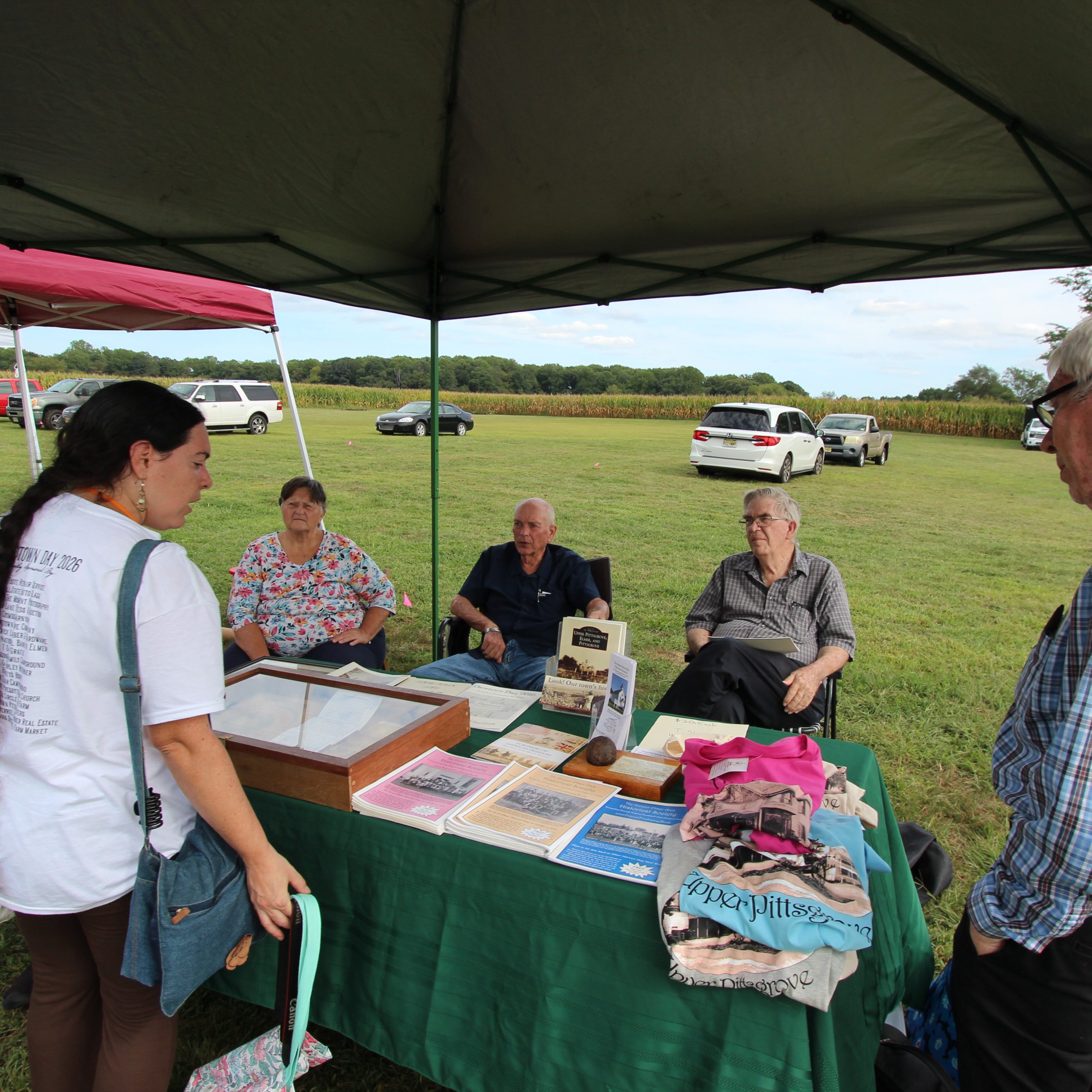 Greater Elmer Historical Society Table and memebers with event co-coordinator Bonny Beth Elwell