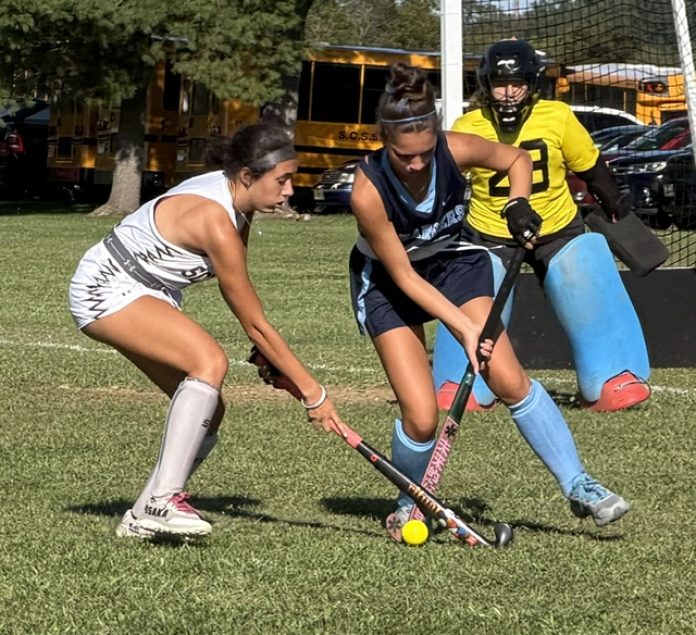 Schalick's Lena Dionisi (L) challenges Salem Tech's Araya DiGregorio during Monday's game. Schalick's Lena Dionisi (L) challenges Salem Tech's Araya DiGregorio during Monday's game.