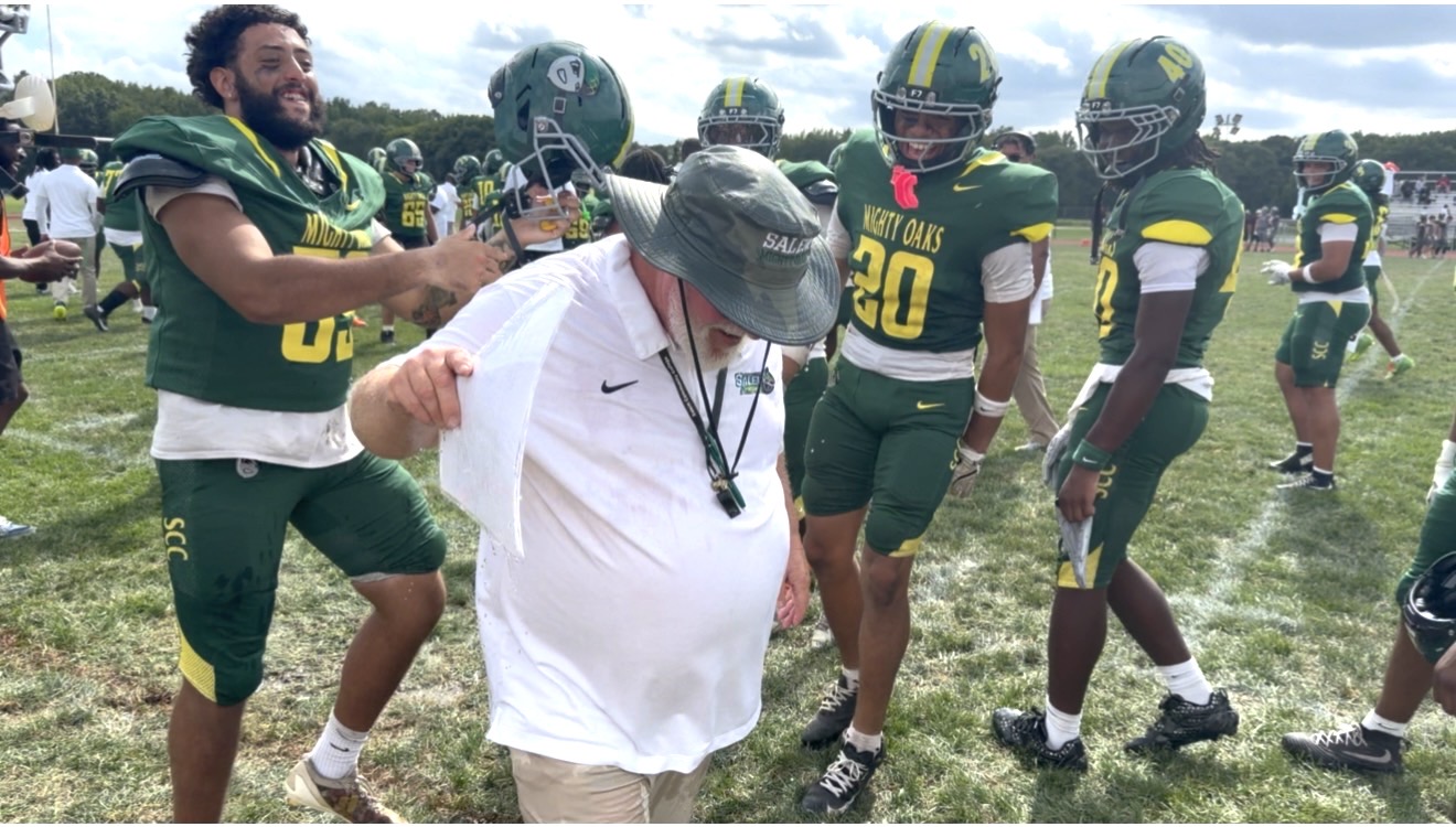 Salem CC celebrates first football win in school history
