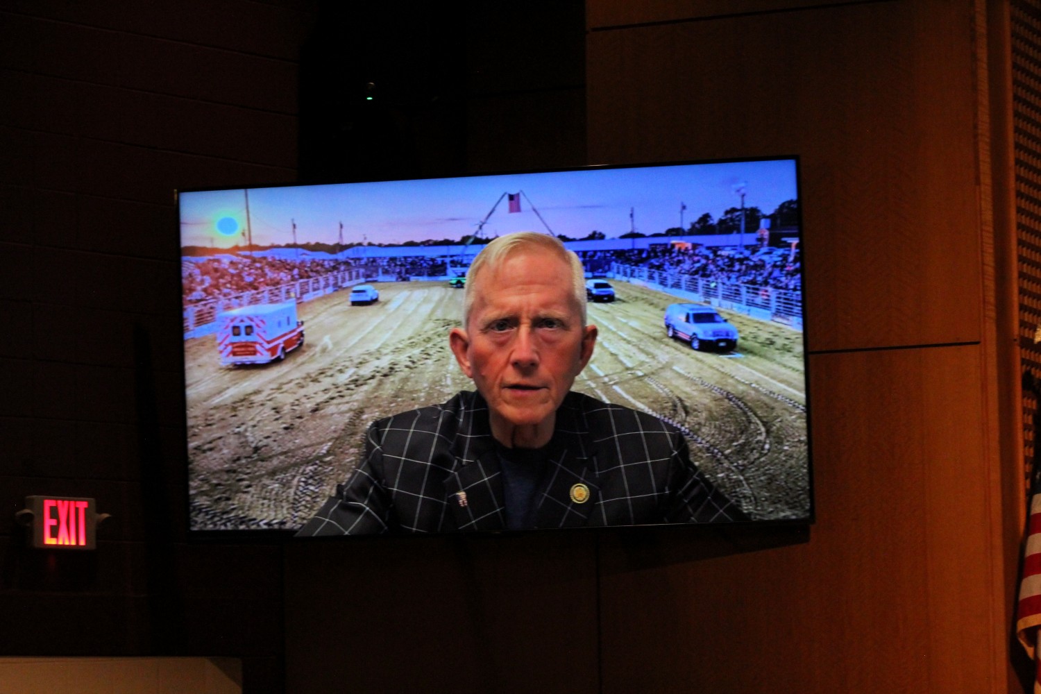 Jeff VanDrew who did not attend the event and gave a prerecorded video