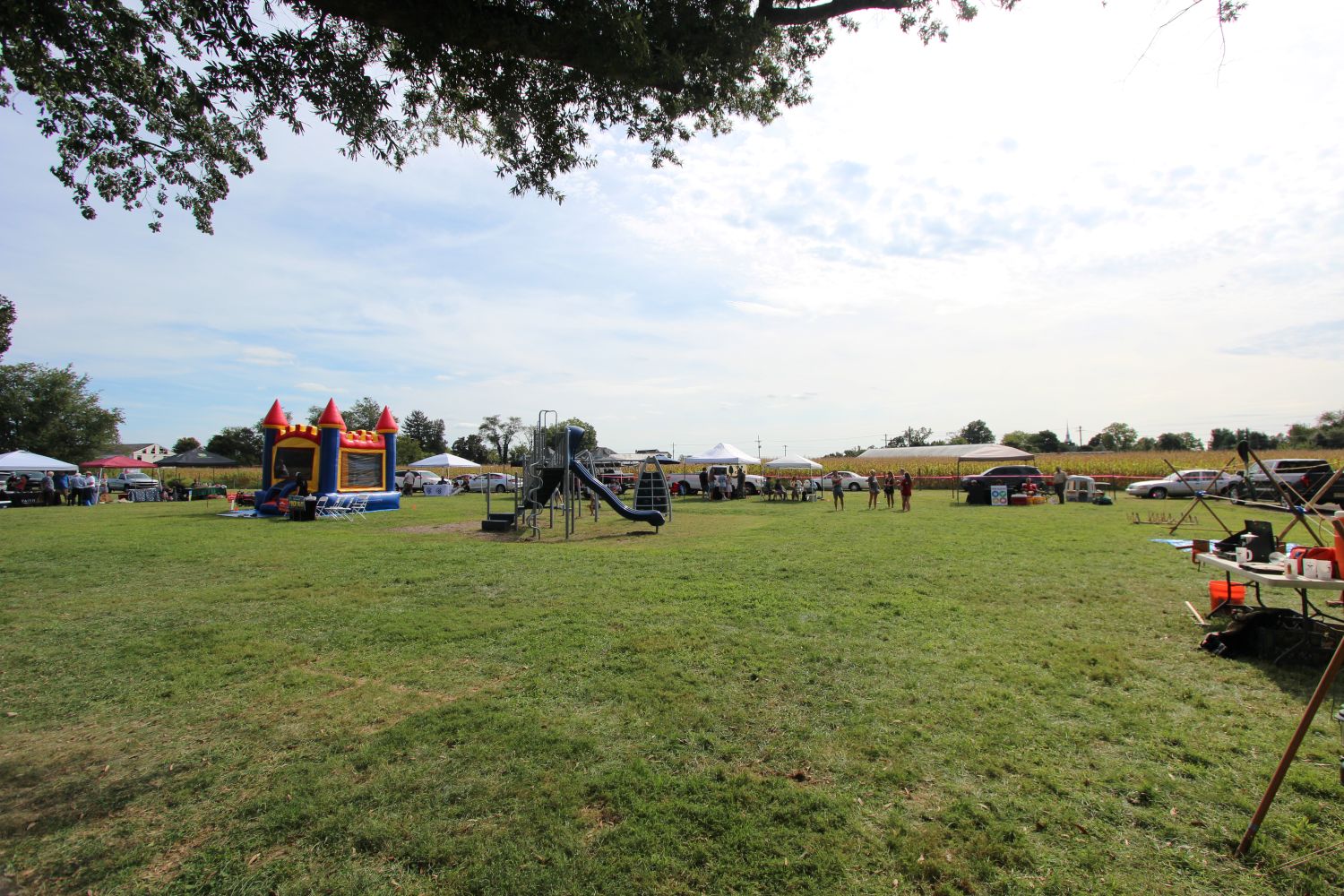 Outside at Daretown School on Daretown Day