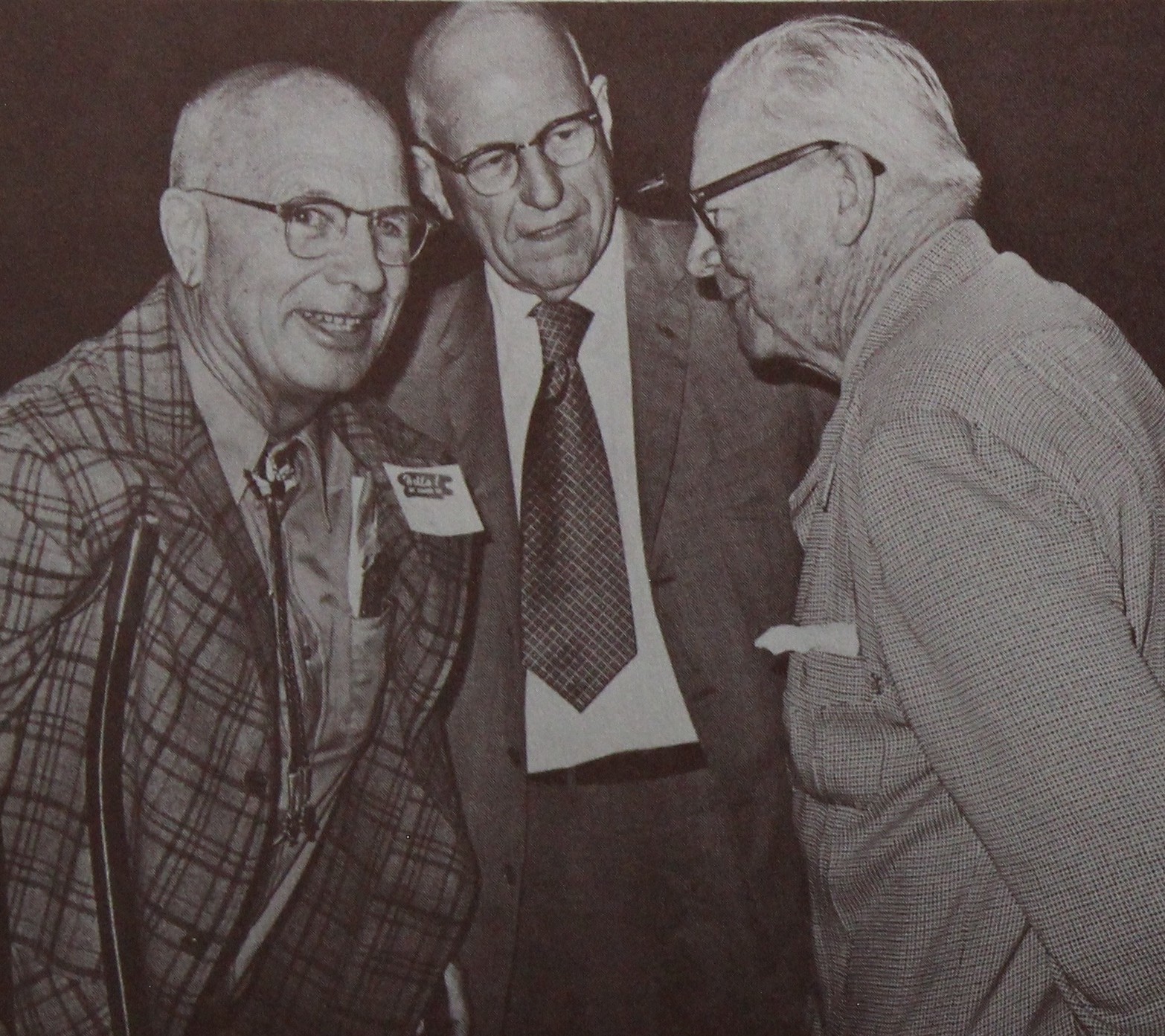 Left to right: Howard "Stony" Harris, Elm McCormick, and Lawton W. "Whitey" Witt. McCormick's interview with Witt became a four-page profile in Alloway Remembers. (p. 286)
