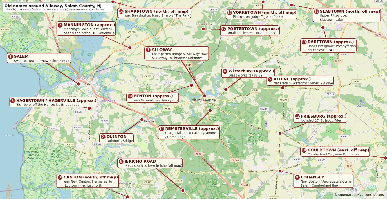 Old Names around the Alloway Area Example for Featured Listing