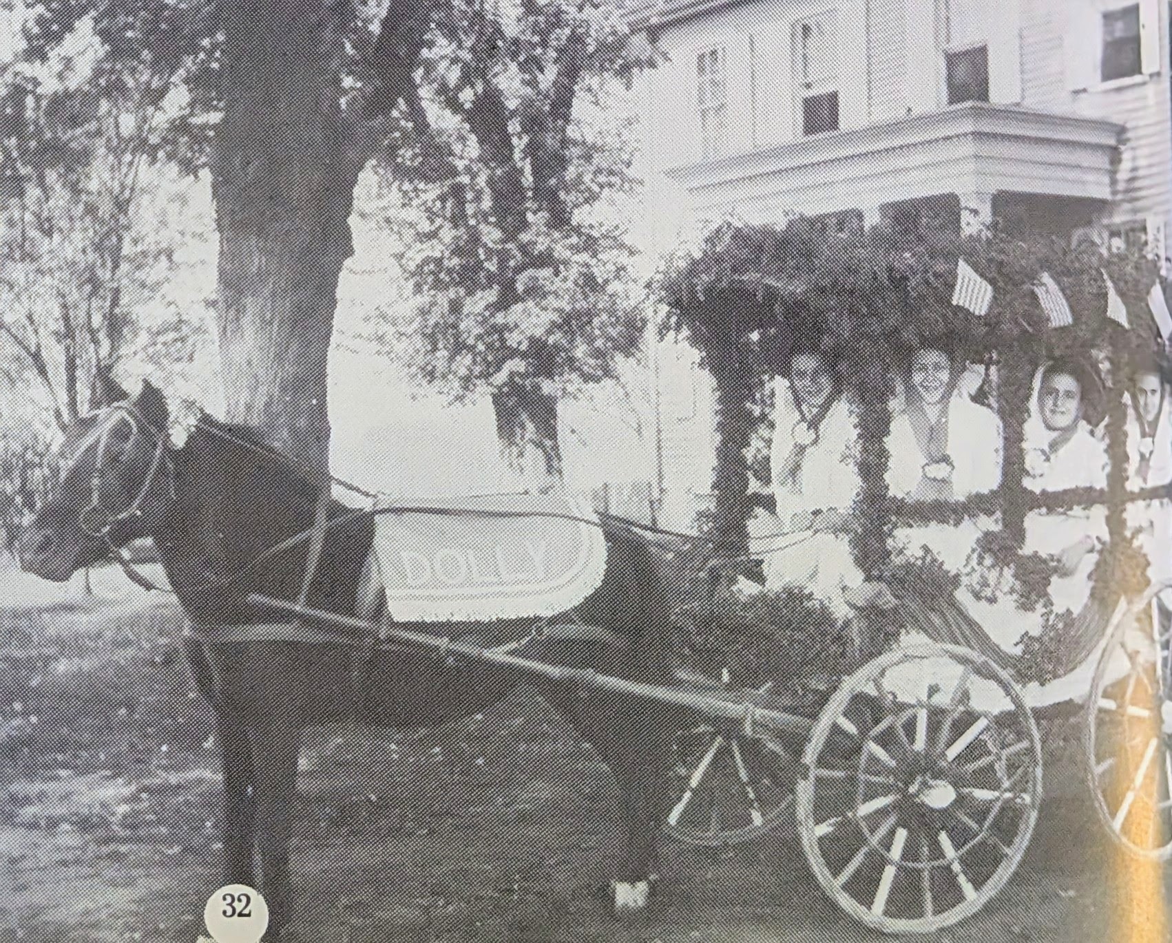 Four Lovely Farmers' Daughters on their Way to the Carnival (Not Identified)," the pony's blanket lettered DOLLY. (How Dear to My Heart, p. 32)