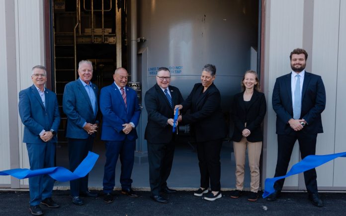 Pictured from left: Assemblyman David Bailey; NJ BPU Commissioner Michael Bange; NJ BPU Commissioner Joseph Coviello; New Jersey American Water President, Mark McDonough; Salem City Mayor Jody Veler; MacKenzie Belling, Office of Senator Corey Booker; and Chris Parmely, Intergovernmental Affairs for the Office of Governor Mikie Sherrill.