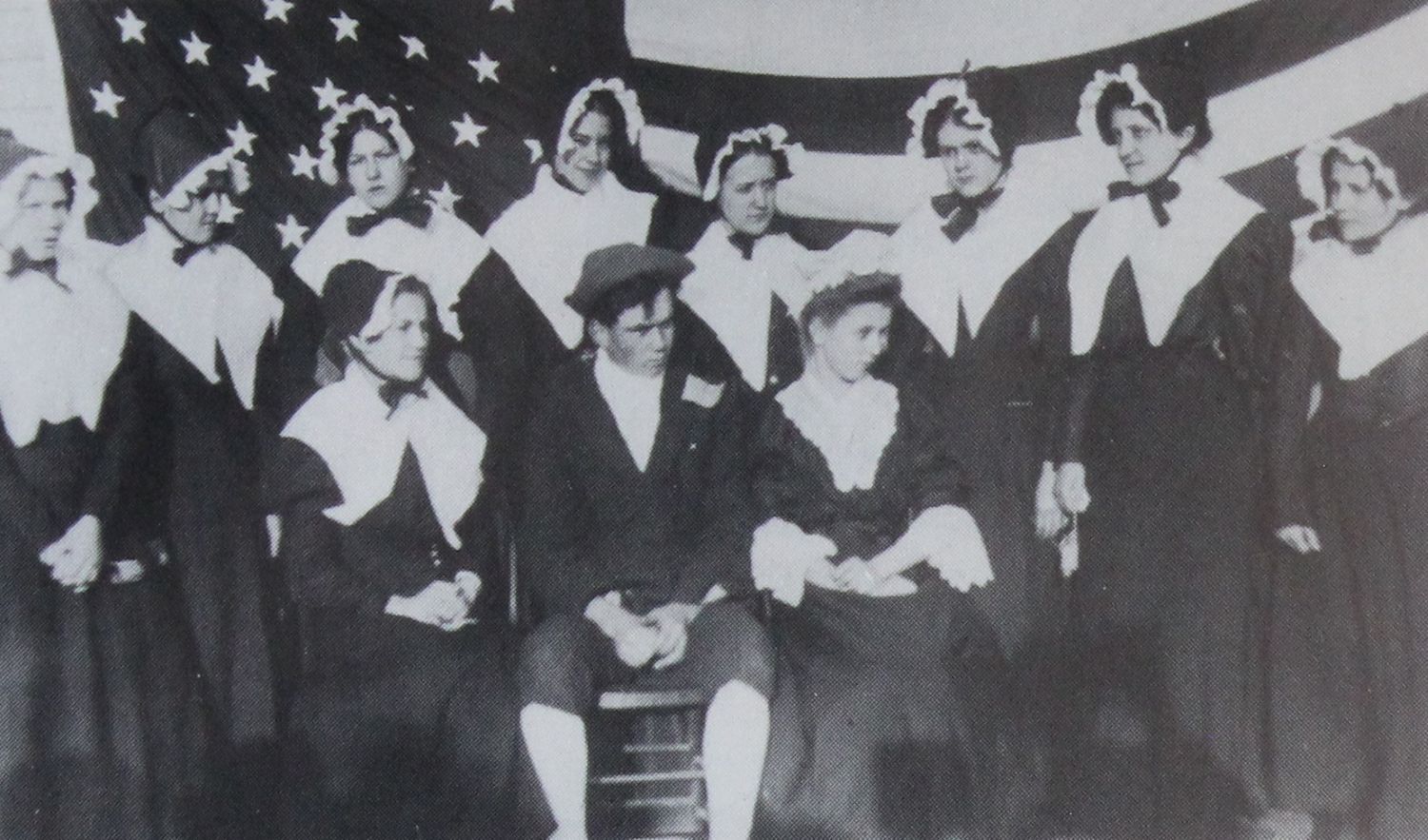 Costumed participants in a 1908 Washington’s Birthday celebration in Hancock’s Bridge, from the book’s photo section.